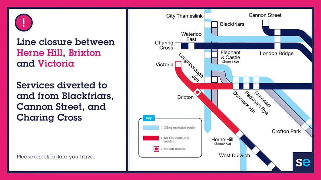 Line closure during the Christmas period